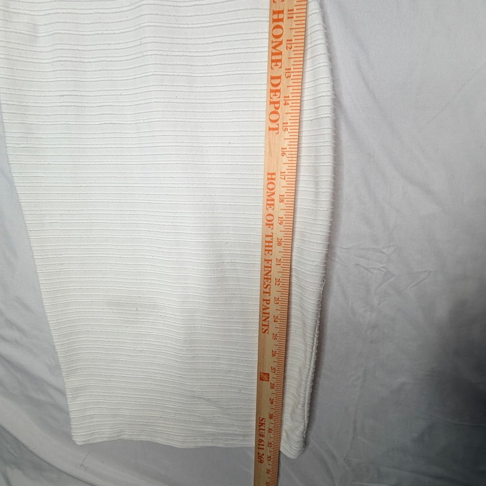 Zara Trafaluc White Ribbed Bodycon Midi Dress Racerback Sleeveless Medium - Picture 4 of 7